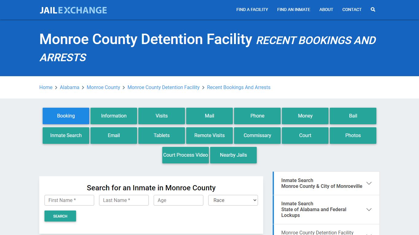 Monroe County Detention Facility Recent Bookings And Arrests